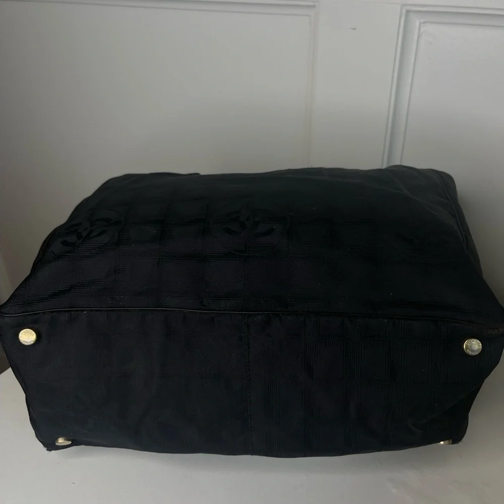 Authentic CHANEL Black Travel Line Tote Bag